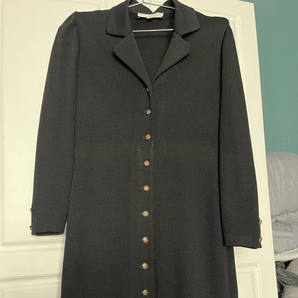 Vintage St. John Collection Black Dress  Trim, Size 6